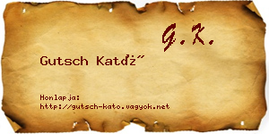 Gutsch Kató névjegykártya